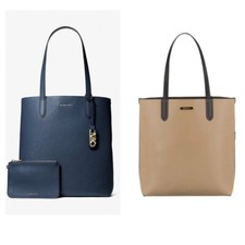 Michael Kors borsa shopping reversibile 2 in 1 con pochette e charm logo NUOVA