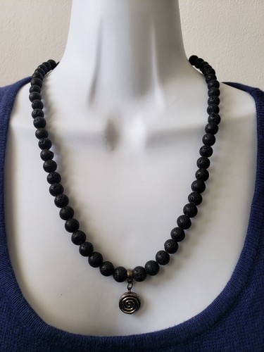 Collana lava onice nera - , pizzo