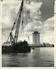 1970 Foto Stampa La casa pilota della fede dell'Unione che emerge dal fiume Mississippi