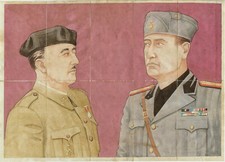 Spagna guerra civile: BENITO MUSSOLINI E FRANCISCO FRANCO Tagliandi razionamento