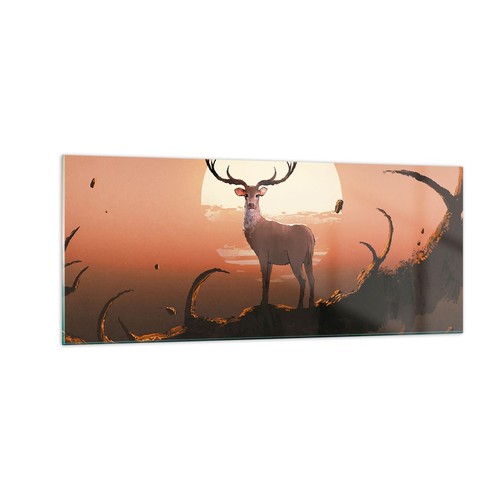 Quadro vetro 100x40cm cervo - quadro,
