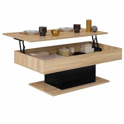 Table basse plateau noir - table, et
