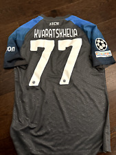 Maglia Kvaratskhelia match worn issued shirt Champions league Grey maillot