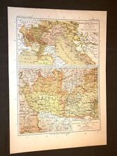 Carta cartina estratta da Atlante del 1890 Dominazione d'Austria e Indipendenza
