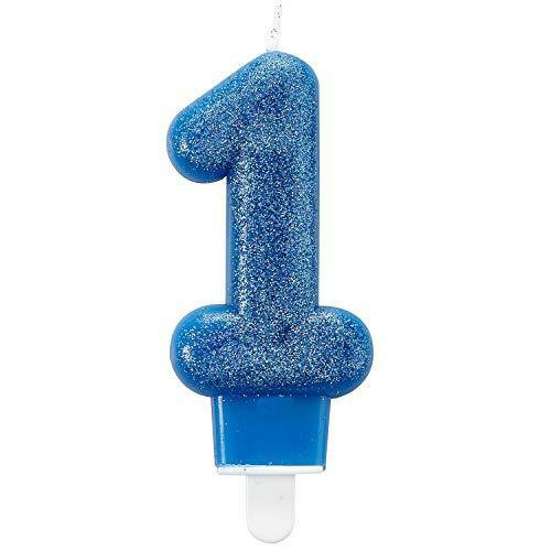 Amscan candeline glitter blu - candeline,