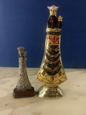 2x VINTAGE ricordo di loreto MADONNA STATUETTA RESINA PELTRO