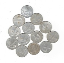 Lotto stock 13 monete 1 lira
