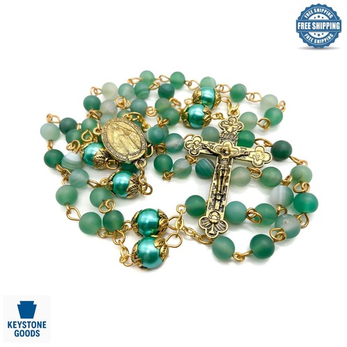 Collana rosario perla - collana, verde