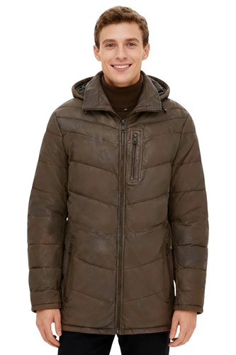 Uomo marrone agnello pelle - marrone,