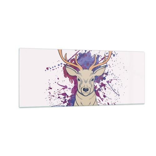 Quadro vetro 100x40cm cervo - 100x40cm,