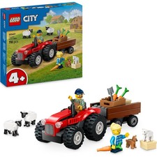 LEGO City 60461 - Trattore Agricolo Rosso con Rimorchio e Pecore - Giocattoli de