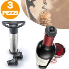 POMPA SALVA VINO CON 2 TAPPI SALVA FRESCHEZZA SALVA BOTTIGLIA VUOTO SOTTOVUOTO