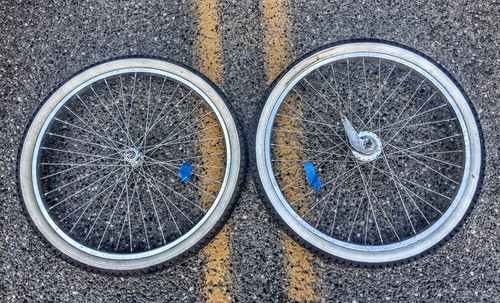 Vintage schwinn bike wheel - vintage,