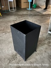 Porta ombrelli / cestino a doppio fondo nero