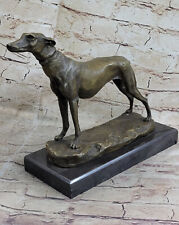 Bronzo Levriero IN Piedi Statua Whippet Scultura da Corsa Cani Caldo Statuina
