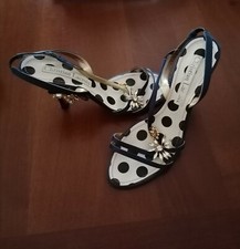 Sandali tacco alto slim Scarpe Donna gioiello Christian Lacroix N. 40 raso blu