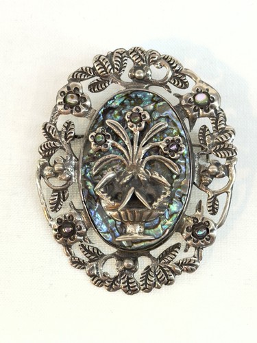 Spilla bouqet floreale abalone