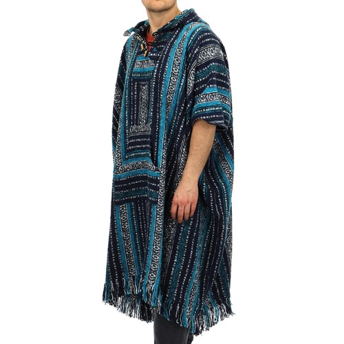 Poncho lungo con cappuccio