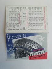 CALENDARIETTO PIRELLI 1938 GOMME MACCHINA AUTOMOBILISMO AUTOMOBILI CALENDARIO 