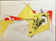 Amilcare Rambelli  litografia Composizione Giallo Rossa 62x46 firmata numerata