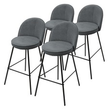 4 Sgabelli da bar antracite in