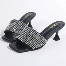 Mule Donna Con Strass Tacco