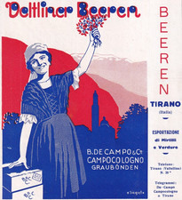 D1a - De Campo Expo Mirtilli e Verdure Tirano -  Pubblicita Advertising Anni 30