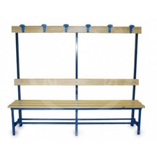 Panca spogliatoio con seduta, schienale e appendiabiti, in acciaio, da mt. 2,...