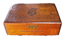 Humidor portasigari vintage, rovere, umidistat con sigari assortiti avvolti