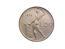1976 R Italy 50 Lire KM# 95.1