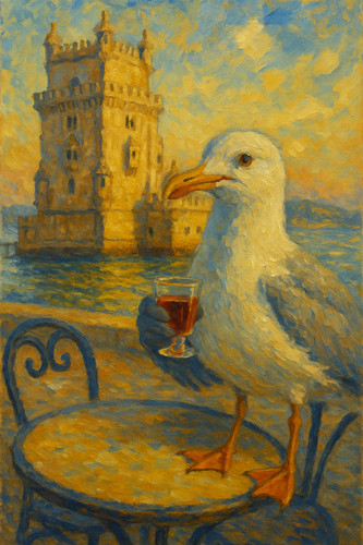Stampa artistica gabbiano - , di