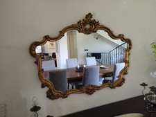specchio antico dorato e ristrutturato 