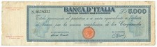 5000 LIRE TITOLO PROVVISORIO TESTINA REPUBBLICA ITALIANA 08/04/1947 MB