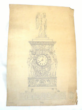 ANTICO DISEGNO CHINA CREMONA OROLOGIO DA TAVOLO OROLOGIAIO TEMPO SATURNO CRONO