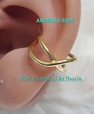 Ear cuff Infinito Linea sinuosa In ARGENTO S925 ALE Dorato mono orecchino