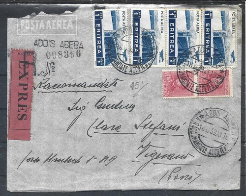 1939 eritrea 75c a x4 - 1939, x2+1l