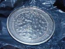 Piatto in Vetro con decorazione rilievo farfalle - Diam. 32 cm nuovo