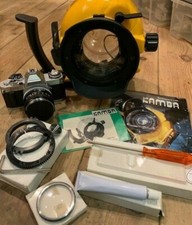 CANON KAMBA Custodia Subacquea NUOVA completa di Canon AV-1+ FD 50 1:1.8 