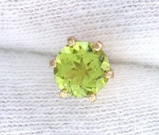 Cravatta in oro giallo 14 kt 6 mm rotonda San Carlos mela peridoto pietra preziosa EBSTT83