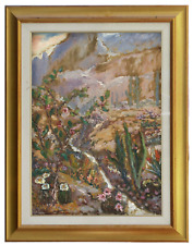 CARLO AIMETTI 1901-1980 Quadro Dipinto Paesaggio di Campagna OLIO SU TAVOLA 1956