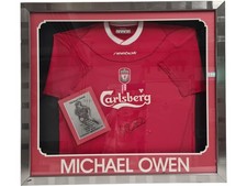 Maglia firmata Liverpool Michael Owen Reebok incorniciata con certificato autenticità
