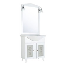 Mobile Bagno 75 cm da terra Composizione con Lavabo Specchio e Applique