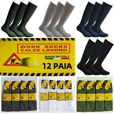 12 PAIA Calze da lavoro Spugna in cotone WORK Calzini Uomo  LUNGHE 40/46