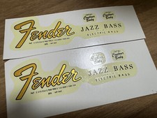 Adesivo 2 pezzi FENDER JAZZ BASS chitarra retrò waterlide transfer paletta decalcomanie