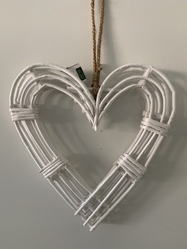 Cuore legno bianco - in,