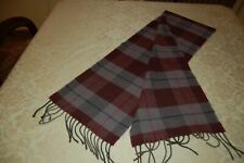 Sciarpa uomo, 100% lana, 29x150cm, Tartan grigio viola nero verde, usata