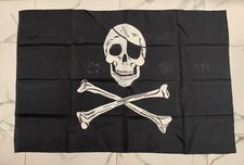 1 bandiera PIRATA TESCHIO140x100 cm NERA PER BARCA BALCONE FLAG BANDIERONE