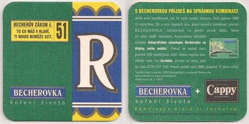 Becherovka vintage beer mat - vintage,