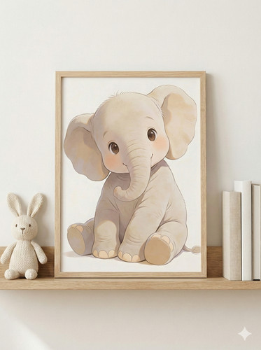 Baby elephant nursery wall - nursery, art