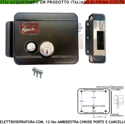 Serratura elettrica v - elettrica, 12